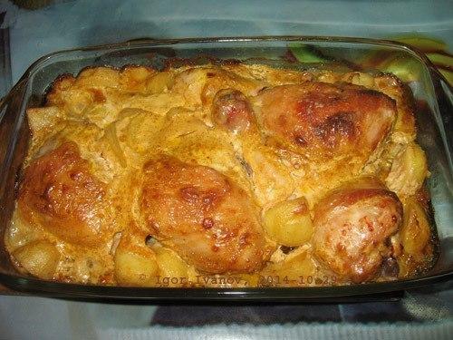 Вкусная курочка в маринаде вместе с картошкой в духовке. 04 Вкусная курочка в маринаде вместе с картошкой в духовке. 04