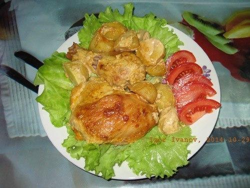 Вкусная курочка в маринаде вместе с картошкой в духовке. 05 Вкусная курочка в маринаде вместе с картошкой в духовке. 05