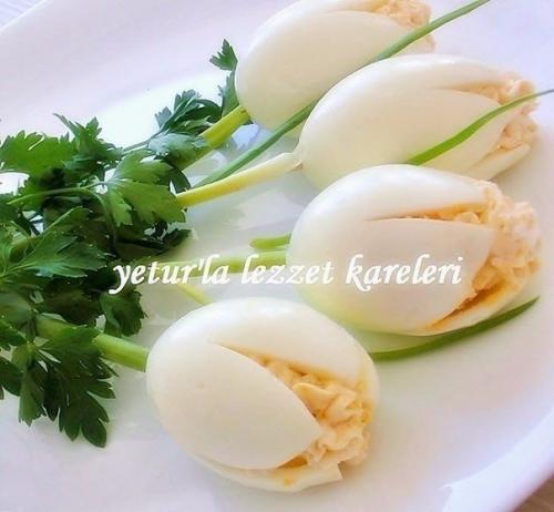 Закуска белые тюльпаны. Закуска белые тюльпаны.