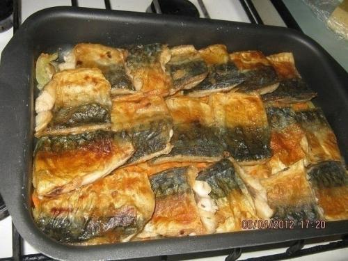 Обалденная скумбрия, запеченная в духовке! 
