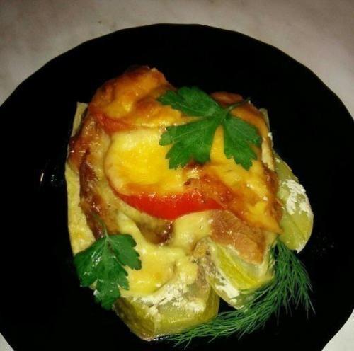 Овощная запеканка с мясом.