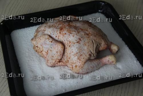 Курица, запечённая на соли в духовке. 02