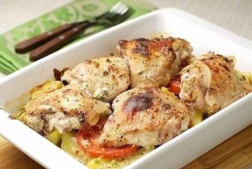 Курица в кефире с картофелем. Курица в кефире с картофелем.