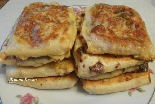 Пирожки в лаваше.