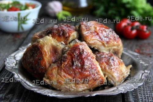 Курица в сметанно - чесночном соусе в духовке. 04