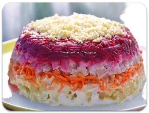 Салат с корейской морковкой Закат.