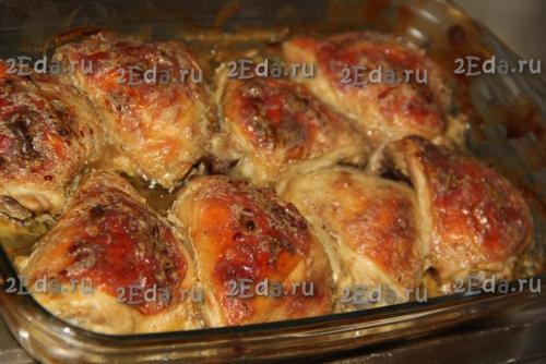 Курица в сметанно - чесночном соусе в духовке. 03