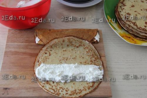 Блинный пирог с творогом. 05