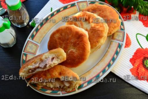 Жареные беляши с мясом. 07