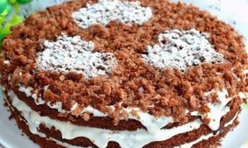 Шоколадно - ореховый торт со сметанным кремом. 01 Шоколадно - ореховый торт со сметанным кремом. 01