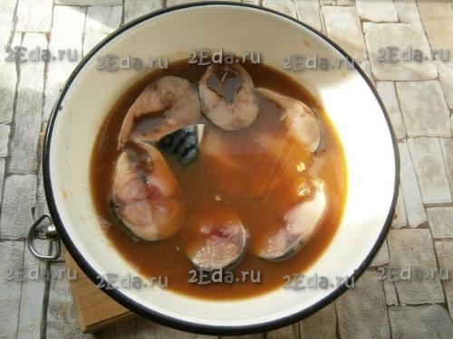 Скумбрия, соленая в луковой шелухе и чае. 04 Скумбрия, соленая в луковой шелухе и чае. 04