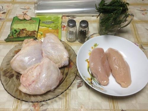 Мраморный рулет из курицы. 01 Мраморный рулет из курицы. 01