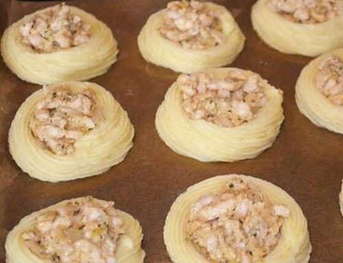 Картофельные Гнёзда с курицей. 02