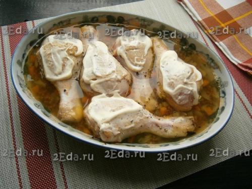 Куриные голени с гречкой в духовке. 06 Куриные голени с гречкой в духовке. 06