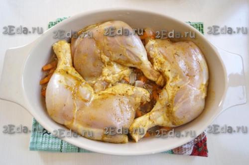 Гречка с куриными окорочками в духовке. 05