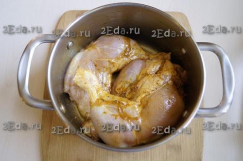 Гречка с куриными окорочками в духовке. 02