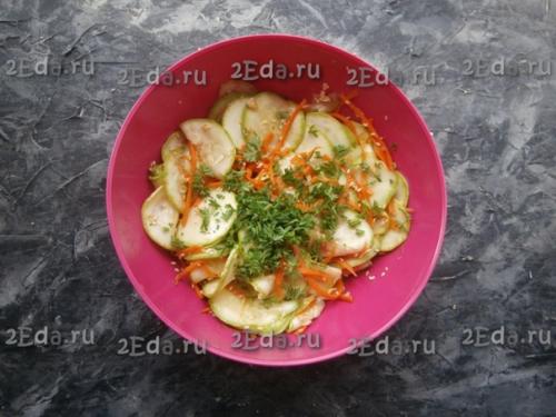 Кабачки с морковью по-корейски быстрого приготовления. 07