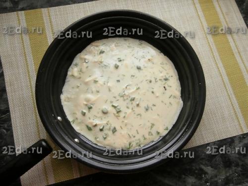 Блины с сыром и укропом на молоке. 04
