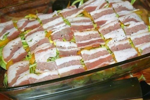 Запечённый молодой картофель с беконом и овощами. 03 Запечённый молодой картофель с беконом и овощами. 03