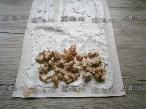 Шаурма с курицей и корейской морковью. 01