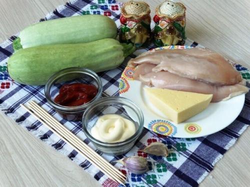 Кабачки - рулетики. Ингредиенты: 01 Кабачки - рулетики. Ингредиенты: 01