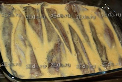 Минтай в яично - майонезной заливке в духовке. 03
