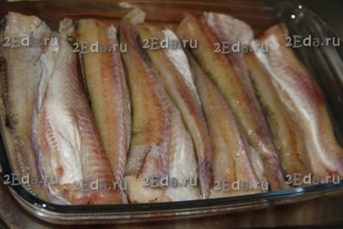 Минтай в яично - майонезной заливке в духовке. 01