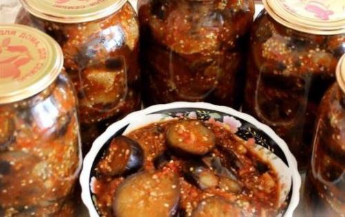 Салат Ленивый Огонёк из баклажанов с помидорами (на зиму).