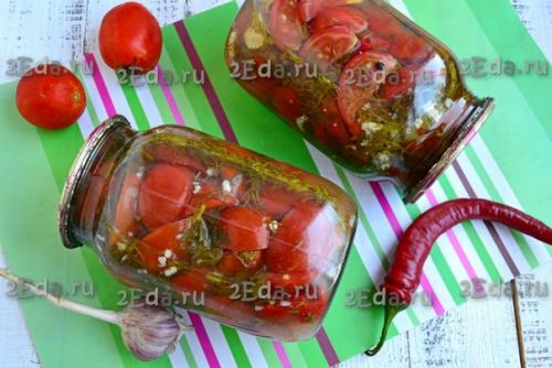 Помидоры, маринованные дольками на зиму. 07