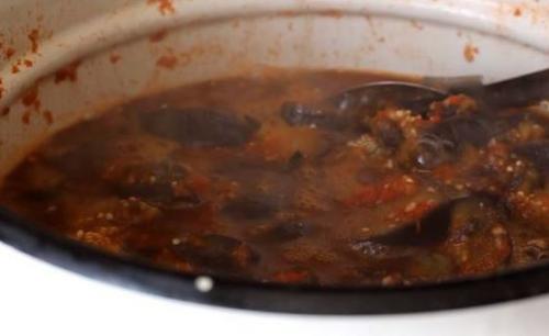 Салат Ленивый Огонёк из баклажанов с помидорами (на зиму). 06