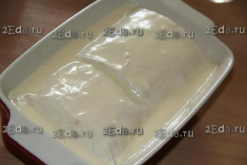 Лаваш с фаршем в заливке в духовке. 06