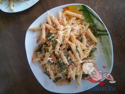 Макароны с фасолью стручковой. Макароны со стручковой фасолью
