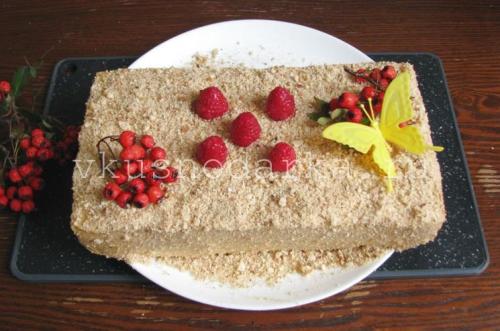 Торт из печенья и сгущенки и творога. Торт из печенья без выпечки с творогом и сгущенкой — К новогоднему столу 2019