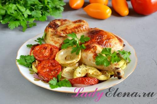 Курица в майонезе в духовке с овощами – фото рецепт пошагово