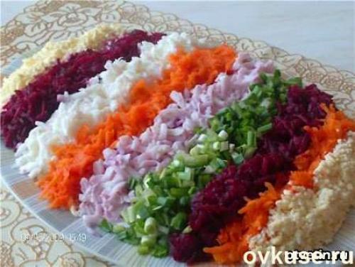 Салат радуга с редькой. Салат " радуга " (варианты)