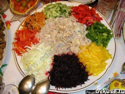 Салат радуга с редькой. Салат " радуга " (варианты)