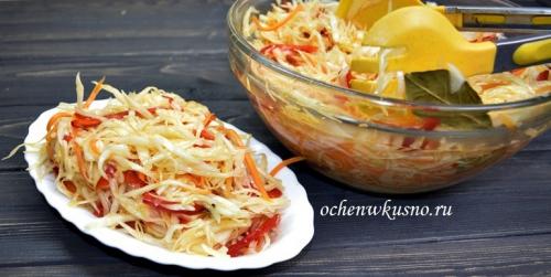 Капуста провансаль быстрого приготовления рецепт с болгарским перцем. Маринованная капуста Провансаль быстрого приготовления (с болгарским перцем)