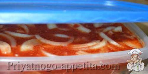 Скумбрия в томате по-корейски. 