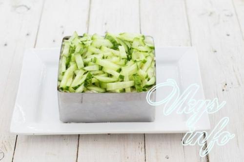 Салат из курицы с черносливом и грецкими орехами и сыром и грибами. Рецепт 1: салат с грибами и черносливом слоями с огурцом (с фото)