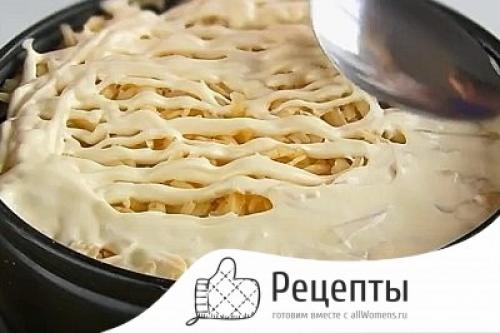 Салат с куриной грудкой и грибами слоями. Слоёный салат с курицей и грибами «Шик»
