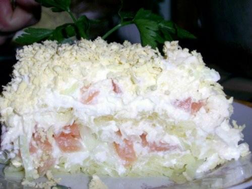 Семга под шубой с зеленым луком. Салат «Под шубой» с семгой: лучшие рецепты от кулинаров