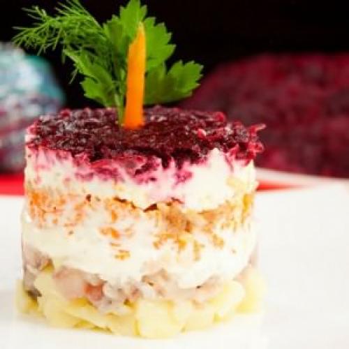 Маринованный лук для салата селедка под шубой. Сельдь под шубой с маринованным луком