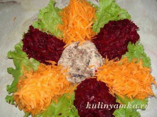 Салат РАДУГА с рыбной консервой. Салат радуга