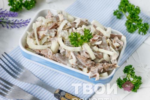 Салат из сердца с морковью. Рецепт 4: домашний салат с сердцем