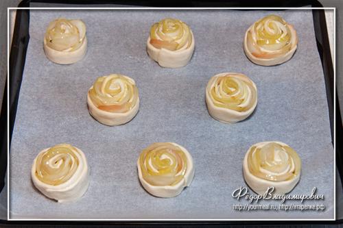 Печенье из слоеного теста и яблок розочки. Печенье «Розочки» с яблоками