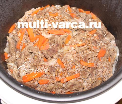 Гречка с говядиной в мультиварке. Диетическая говядина с гречкой