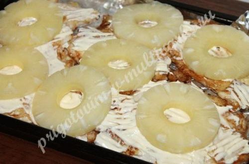 Куриная грудка с ананасом и сыром. Приготовление куриных грудок, запеченных с ананасами под сыром