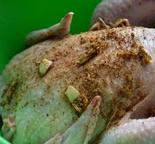 Курица в рукаве запеченная с яблоками в духовке. Пошаговый рецепт