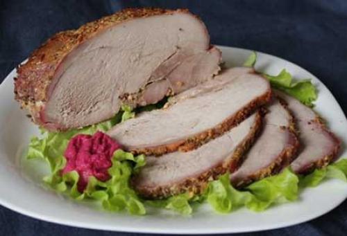 Буженина вареная в пищевой пленке. Вареная буженина