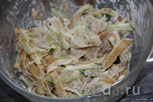 Салат с яичными блинчиками и курицей. Ингредиенты